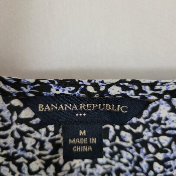 Banana Republic Peplum Blouse Medium BOHO gathered Peasant puff slvs see desc! - Picture 10 of 11